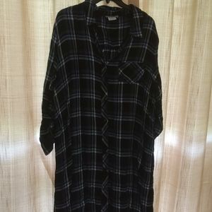 3/4 plaid cotton dress